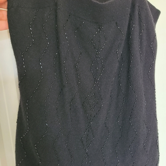 Banana Republic Mohair Black Sequined Top Christmas Party Ready - Picture 3 of 4